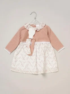 Rock-A-Bye Baby Boutique Pink True Knit Woven Dress & Headband Outfit Set^ Dresses