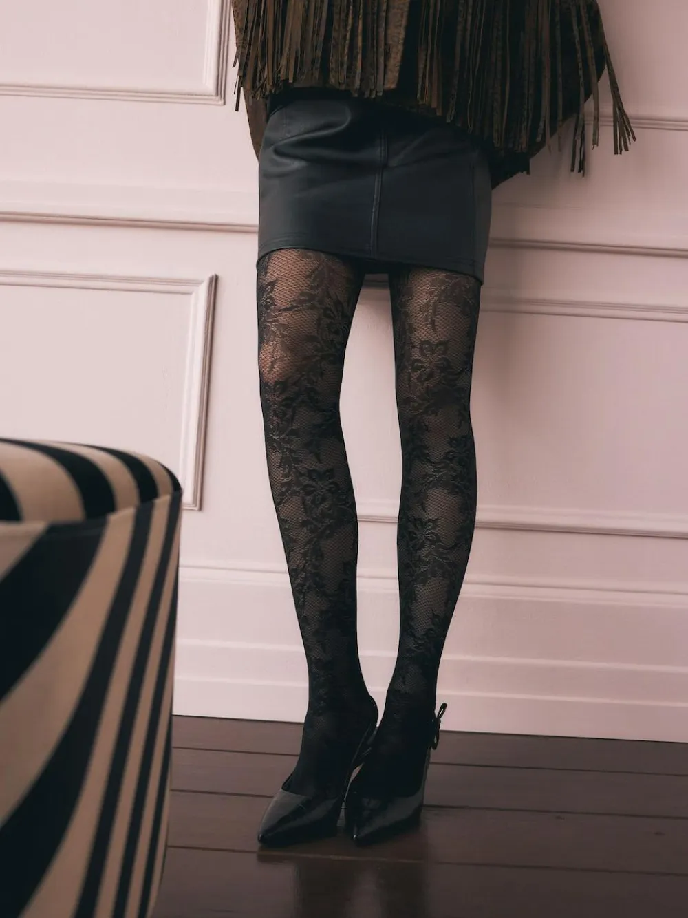 Rockett St George Black Floral Tights^Women Socks & Tights