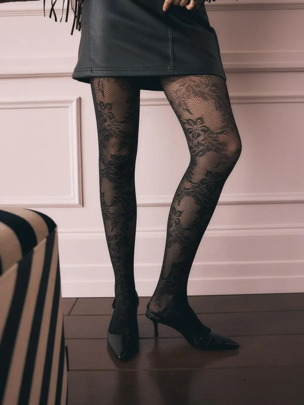 Rockett St George Black Floral Tights^Women Socks & Tights