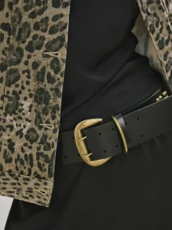 Online Rockett St George Black Leather Magic and Star Dust Chunky Studded Belt