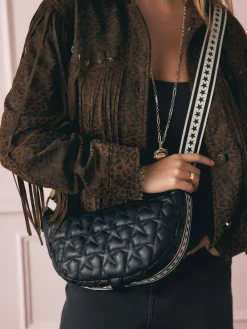 Rockett St George Black Quilted Cross-Body Bag with Star Strap^Women Bags