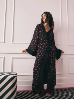 Best Rockett St George Black/Red Lips Jersey Robe