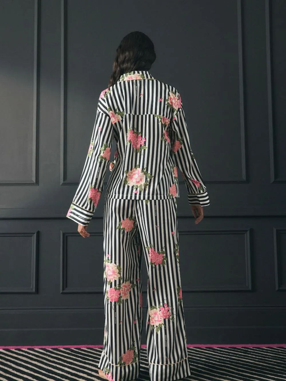 Rockett St George Black/White Flower Power Tie Side Pyjamas