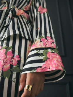 Rockett St George Black/White Flower Power Tie Side Pyjamas