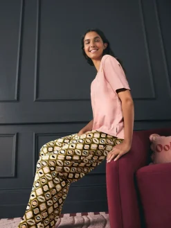 Rockett St George Khaki Green Lips Jersey Pyjamas^Women All Night & Lounge|Pyjamas