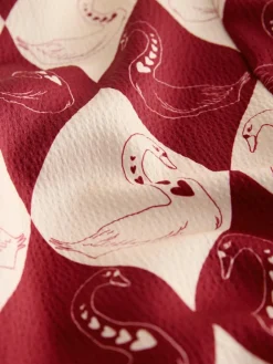 Discount Rockett St George Red Argyle Swan Textured Satin Button Through Pyjamas