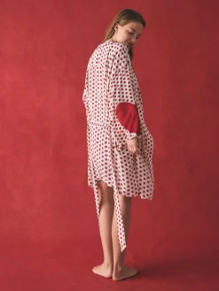 Hot Rockett St George Red/White Polka Dot Hearts Short Robe