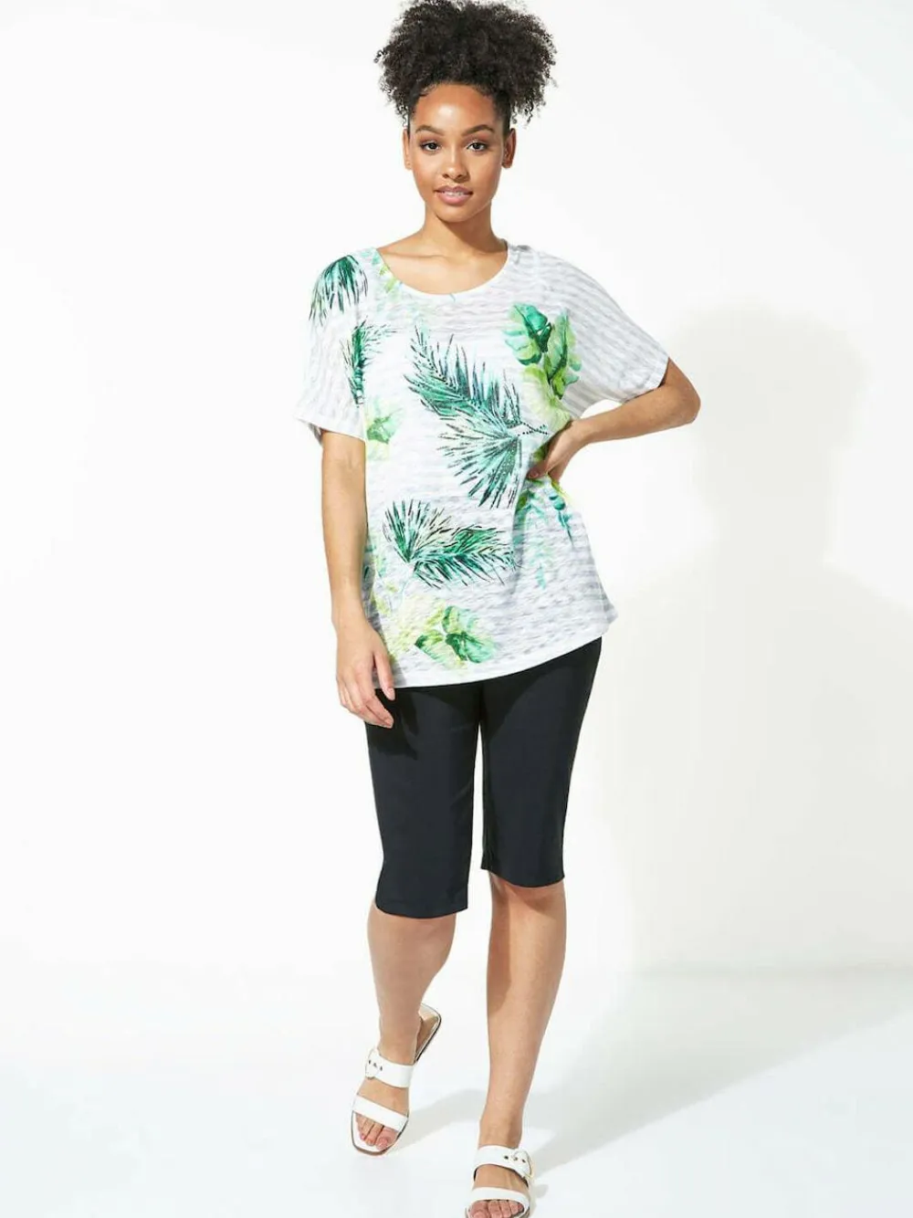 Roman Black Knee Length Stretch Shorts^Women Shorts