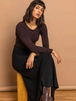 Roman Knitted Midi Stretch Skirt^Women Skirts