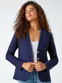 Roman Stretch Button Detail Blazer^Women Suits & Tailoring|Blazers