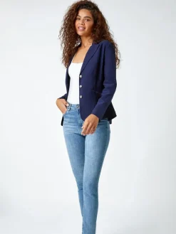 Roman Stretch Button Detail Blazer^Women Suits & Tailoring|Blazers