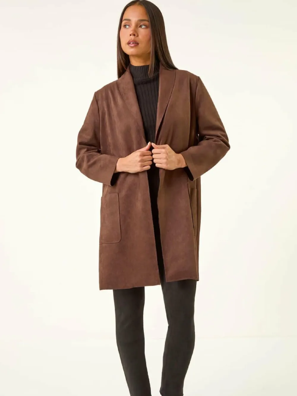 Roman Petite Faux Suede Pocket Jacket^Women Blazers