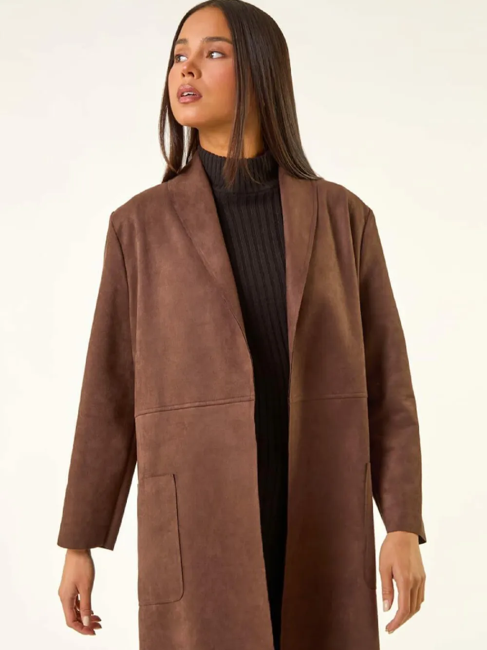 Roman Petite Faux Suede Pocket Jacket^Women Blazers