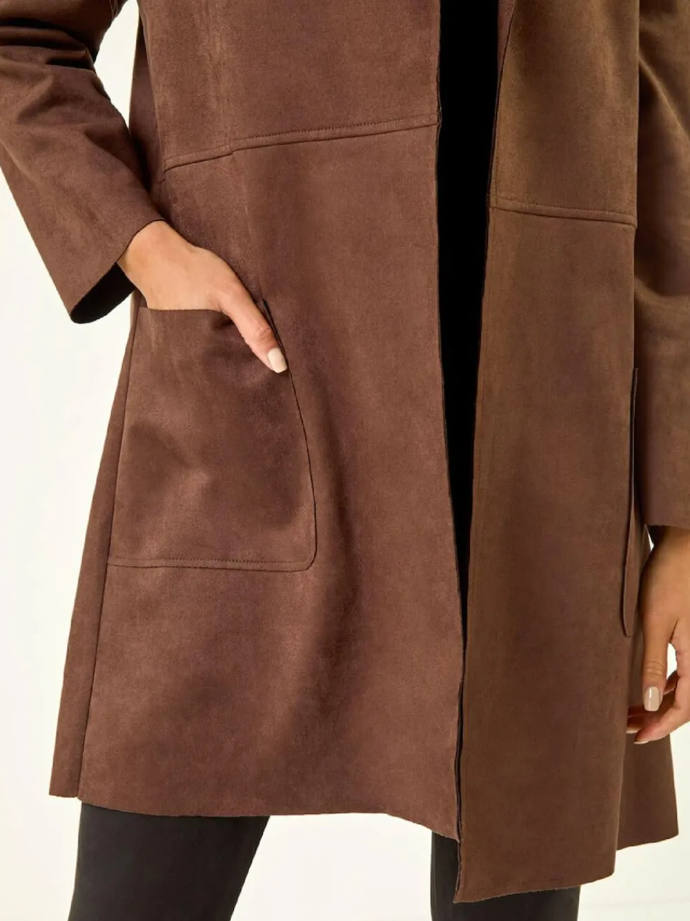 Roman Petite Faux Suede Pocket Jacket^Women Blazers