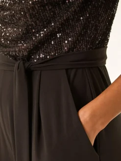 Roman Sequin Bodice Cowl Neck Jumpsuit^Women Jumpsuits & Playsuits