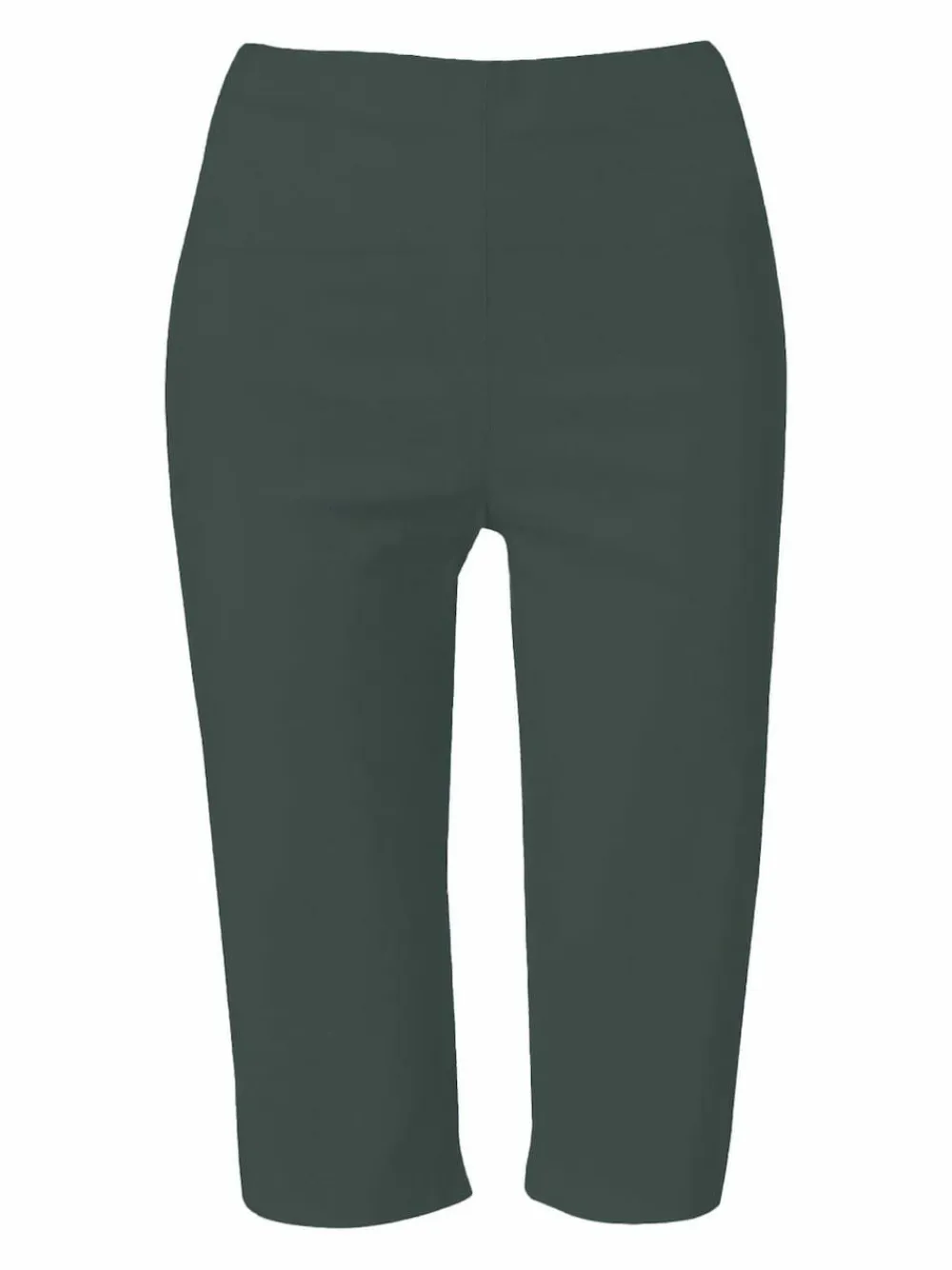 New Roman Dark Green Knee Length Stretch Shorts