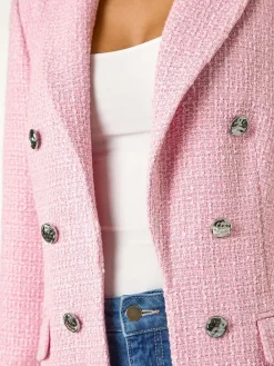 Online Roman Pink Tailored Longline Boucle Jacket