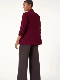 Roman Ruched Sleeve Stretch Blazer^Women Blazers