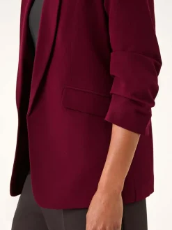 Roman Ruched Sleeve Stretch Blazer^Women Blazers