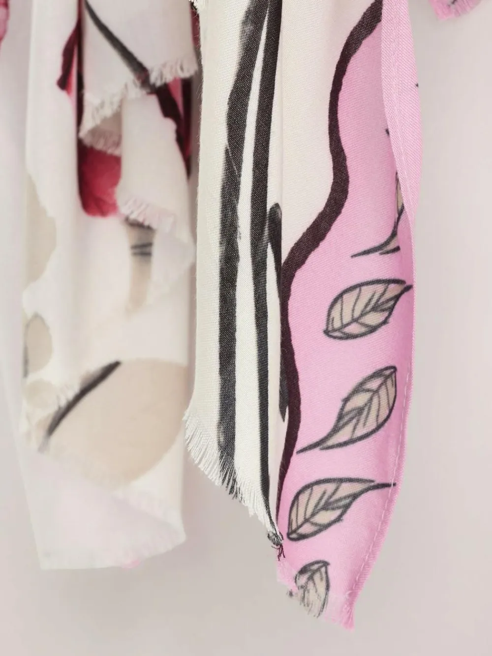 Best Next Rose Floral White Lightweight Scarf