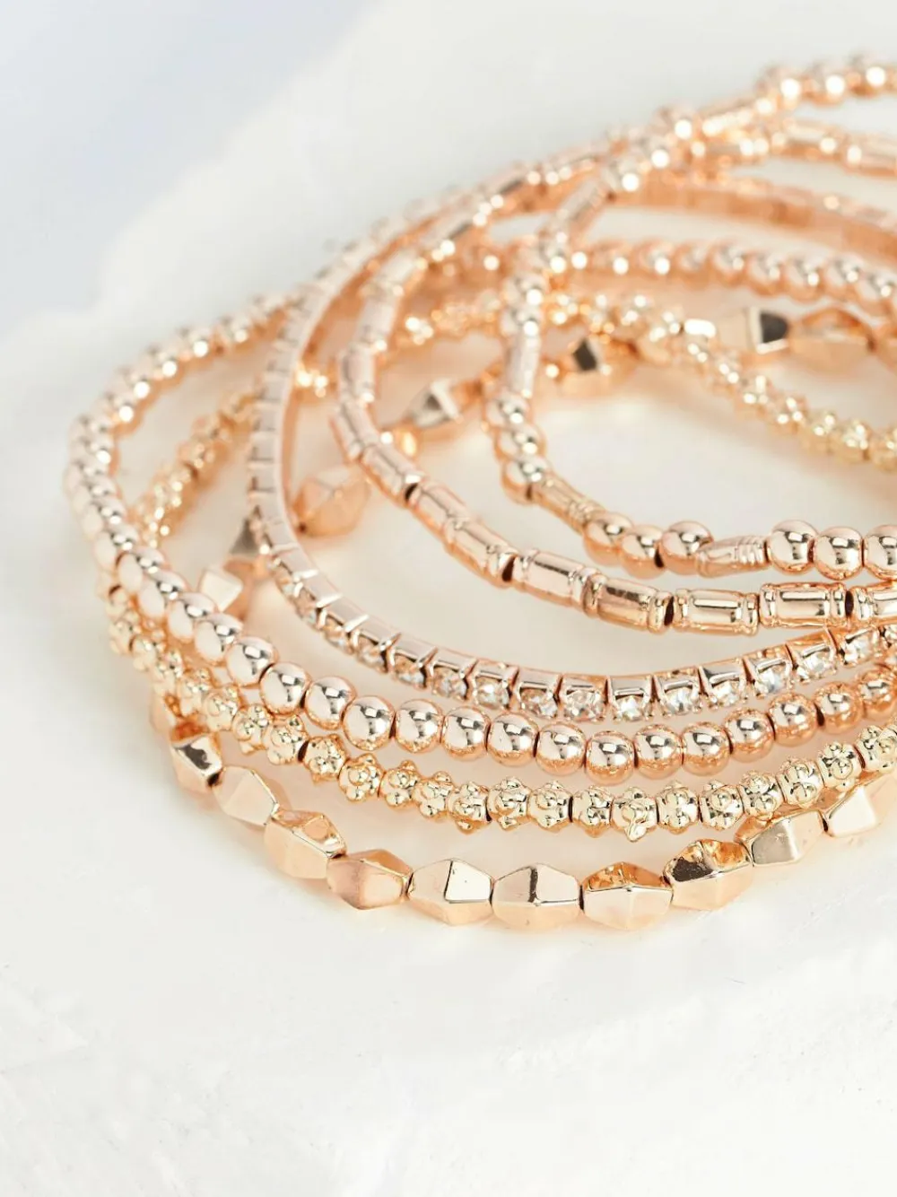 Sale Next Sparkle Stretch Bracelets Pack Rose Gold Tone