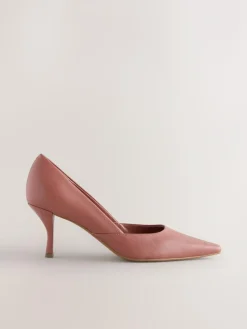 Next Forever Comfort® Leather Pointed Toe Heeled Court Shoes Rose Pink