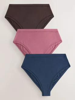 Next High Waist High Leg Ultimate Comfort Cotton Knickers 3 Pack^Women Occasionwear|All Lingerie