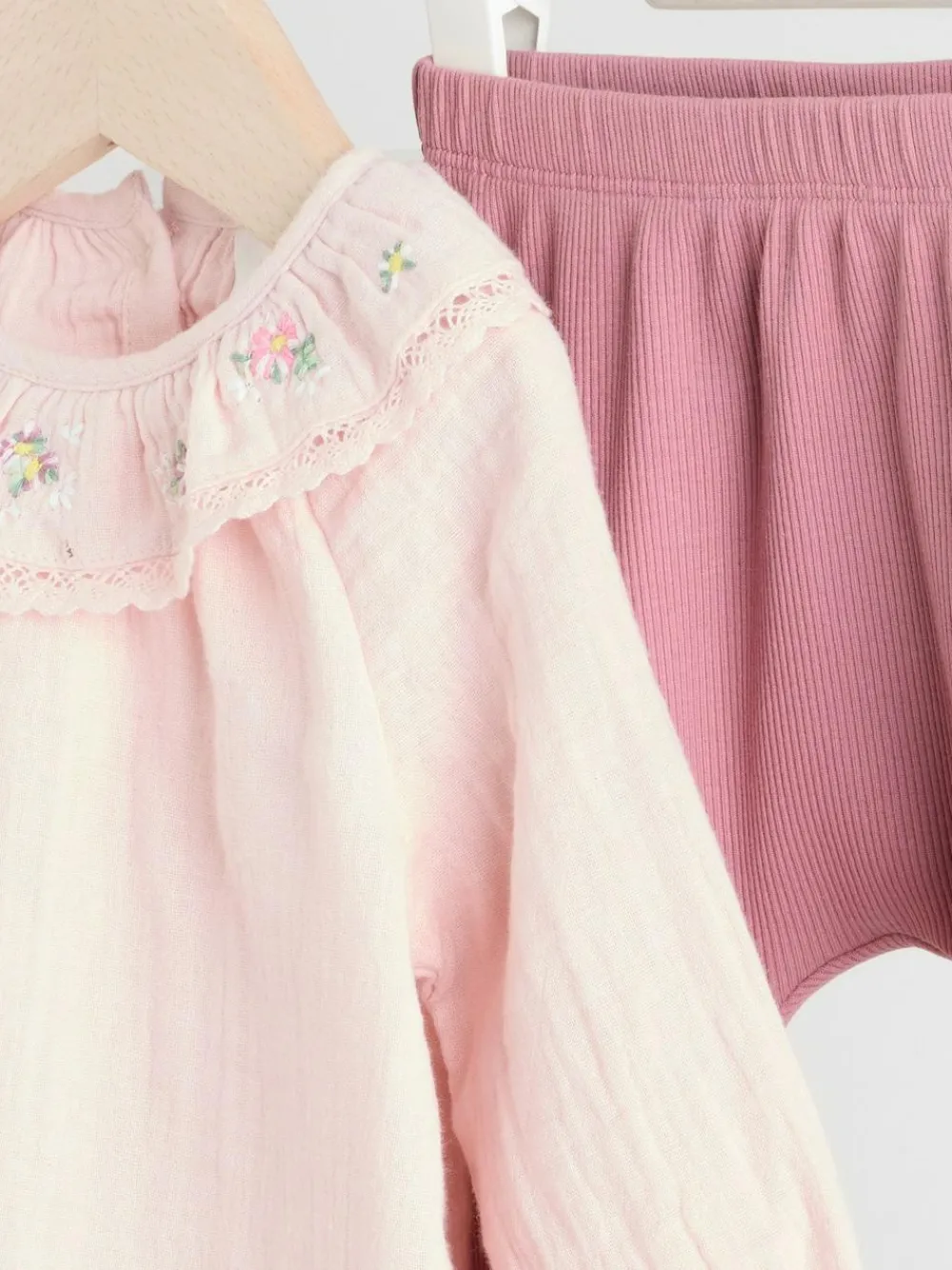 Next Rose Pink Long Sleeve Baby Top and Leggings 2 Piece Set (0mths-2yrs)
