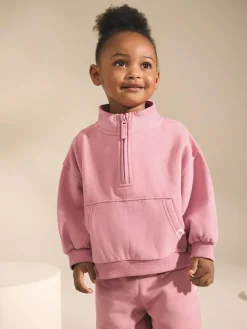 Next Rose Pink Quarter Zip Sweatshirt (3mths-7yrs)^ Sweatshirts & Hoodies|Sweatshirts & Hoodies