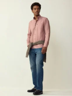 Next Rose Pink Regular Fit Button Down Easy Iron Oxford Shirt