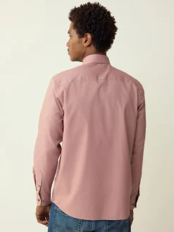 Next Rose Pink Regular Fit Button Down Easy Iron Oxford Shirt