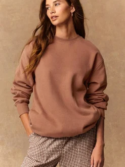 Next Rose Pink Relaxed Fit Essentials Longline Sweatshirt with Pockets^Women Loungewear|Nightwear