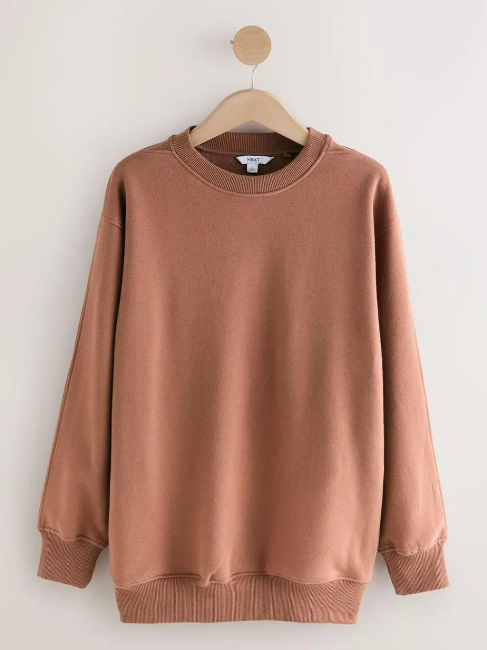 Next Rose Pink Relaxed Fit Essentials Longline Sweatshirt with Pockets^Women Loungewear|Nightwear