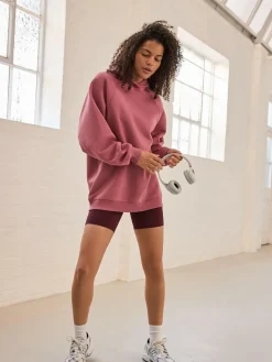 Discount Next Relaxed Fit Heavyweight Longline Hoodie Rose Pink