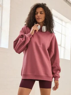Discount Next Relaxed Fit Heavyweight Longline Hoodie Rose Pink