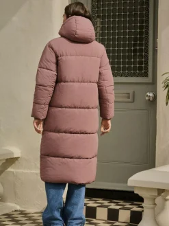 New Next Shower Resistant Longline Padded Coat Rose Pink