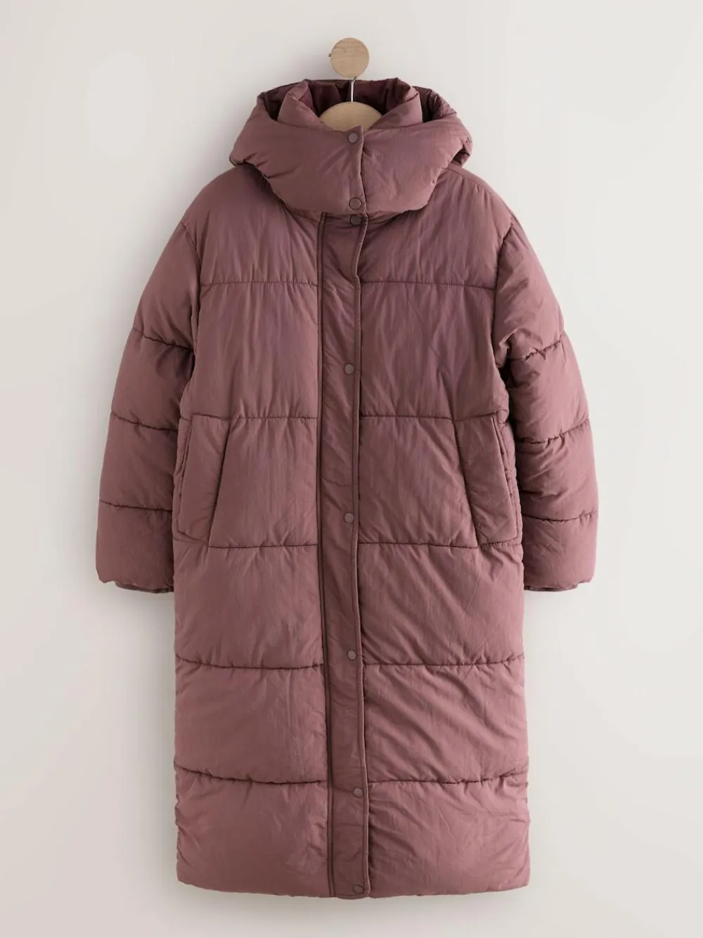 New Next Shower Resistant Longline Padded Coat Rose Pink