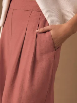 Sale Next Wide Leg Trousers With Linen Rose Pink