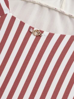 Clearance Next Rose/White Stripe Plunge Shaping Tummy Control Swimsuit