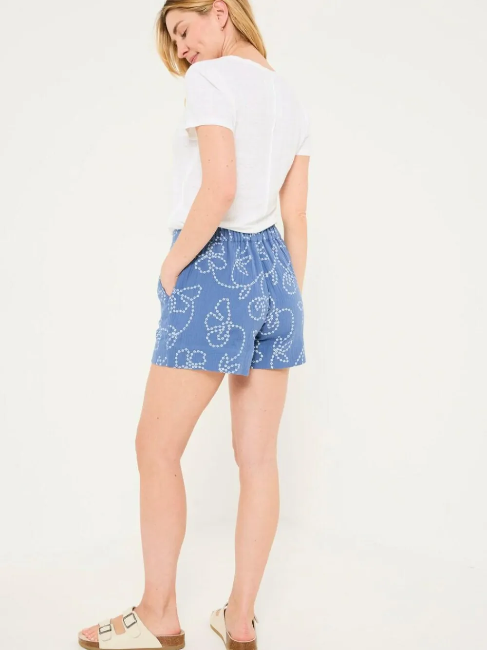 Fat Face Rosie Chambray Blue Printed Shorts^Women Shorts