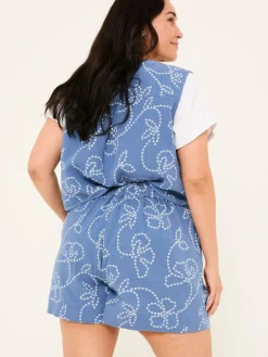 Fat Face Rosie Chambray Blue Printed Shorts^Women Shorts