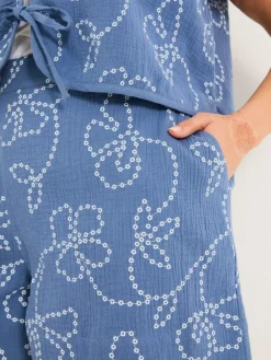 Fat Face Rosie Chambray Blue Printed Shorts^Women Shorts