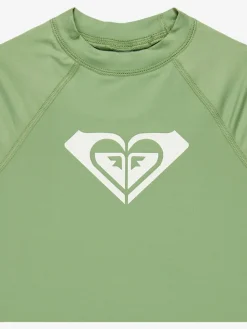 Roxy Girls Wholehearted Short Sleeve Logo Rash Vest^ Swimwear