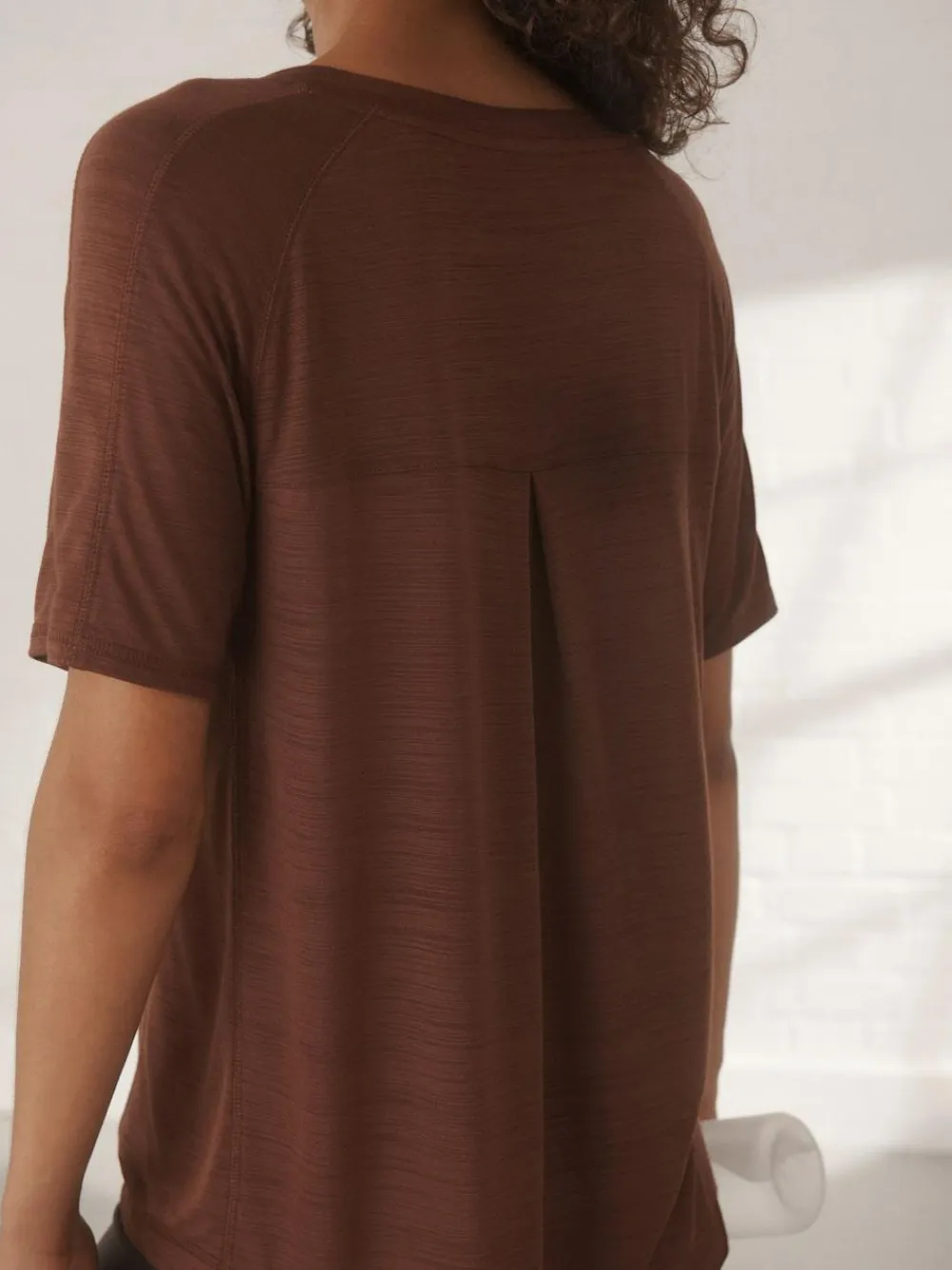 New Next Active Crew Neck Lightweight Short Sleeve T-Shirt Rust Brown