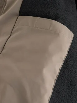 Sale Next Rust Brown Colourblock Shower Resistant Microfleece Lined Padded Coat (3-17yrs)