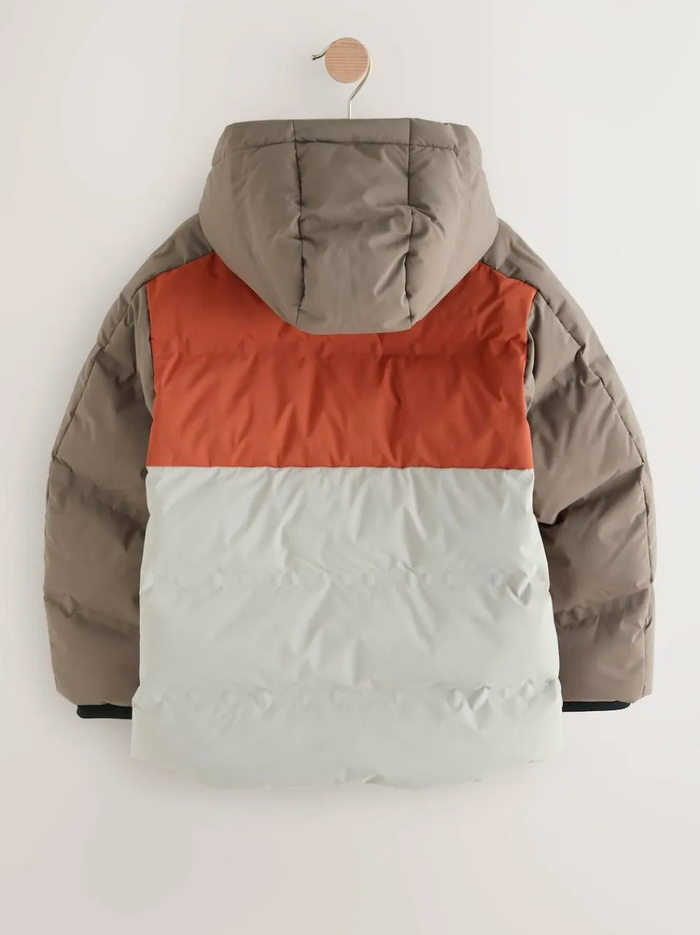 Sale Next Rust Brown Colourblock Shower Resistant Microfleece Lined Padded Coat (3-17yrs)