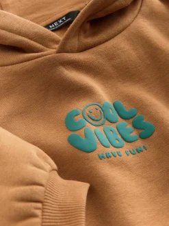 Sale Next Cool Vibes Printed Hoodie and Joggers Set (3mths-7yrs) Rust Brown