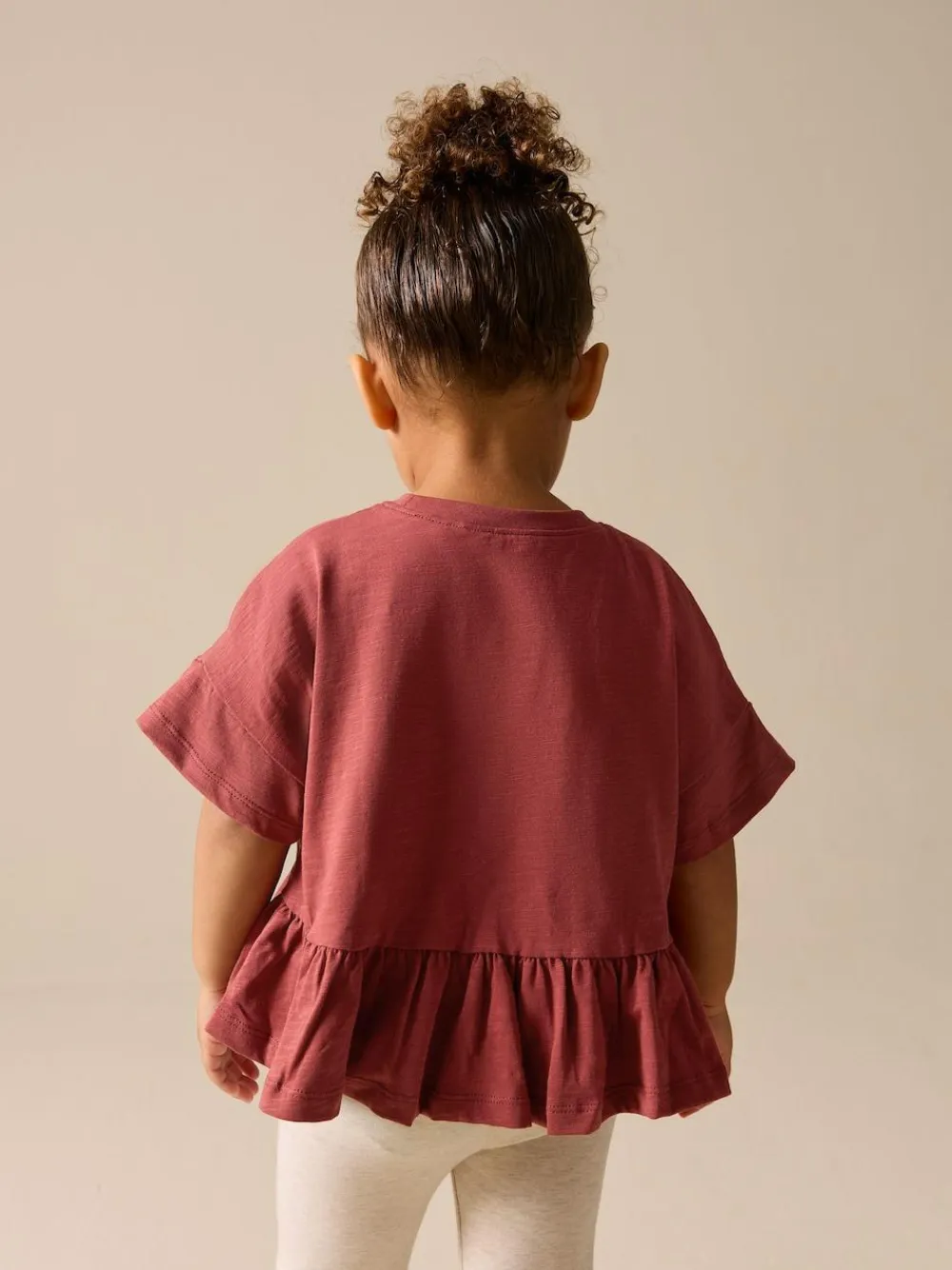 Online Next Rust Brown Short Sleeve Peplum T-Shirt (3mths-7yrs)