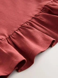 Online Next Rust Brown Short Sleeve Peplum T-Shirt (3mths-7yrs)