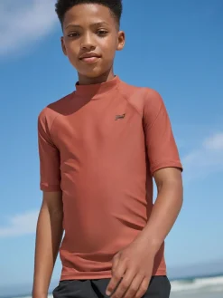 Next Rust Brown Short Sleeve Rash Vest (1.5-16yrs)